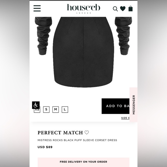 MISTRESS ROCKS BLACK PUFF SLEEVE CORSET DRESS HOUSE OF CB LONDON - Picture 7 of 7